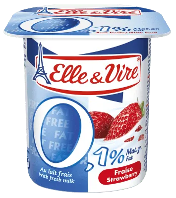 ELLE & VIRE - Dessert Lacté aux fruits 0.1% - Fraise  125G