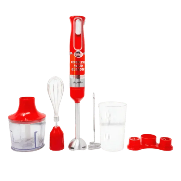 Mixeur Plongeant Multifonction 5 en1 - Acier Inoxydable Rouge