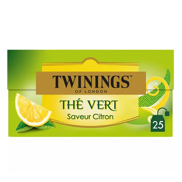 TWININGS Thé vert citron intense 25 sachets 50g TWININGS Thé vert citron intense