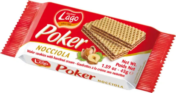 Gaufrettes à la crème aux noisettes Poker 45 g