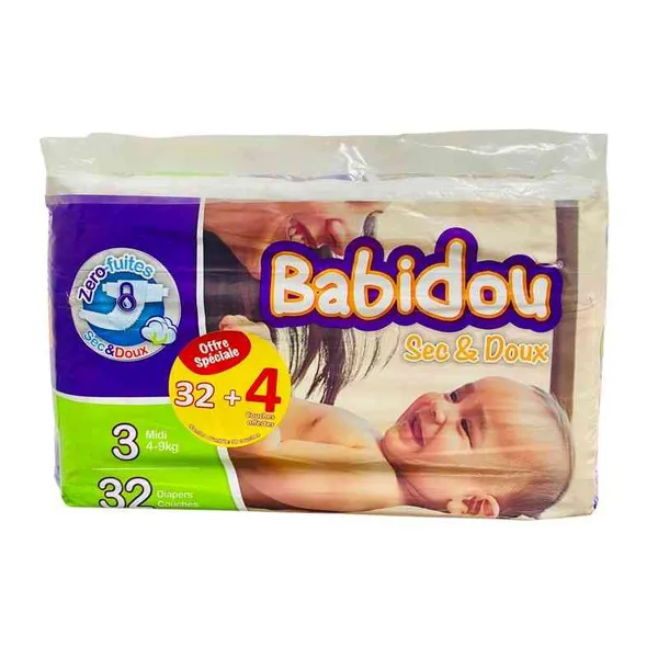 Couches bébé Babidou 4 à 9 kg x36