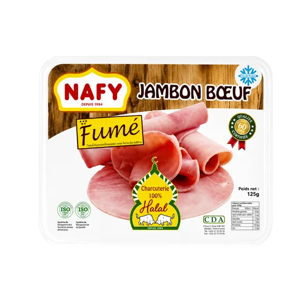 NAFY - Jambon de boeuf fumé halal - 125 g