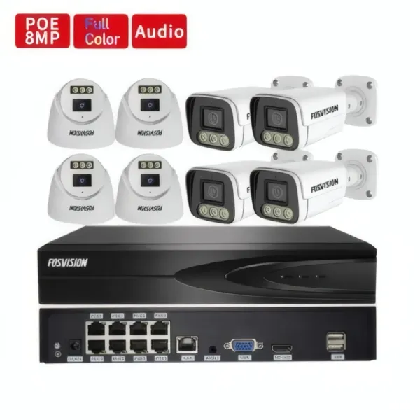 Kit NVR 8 Canaux POE 4K FOSVISION FS-3388/6F88N-PLS