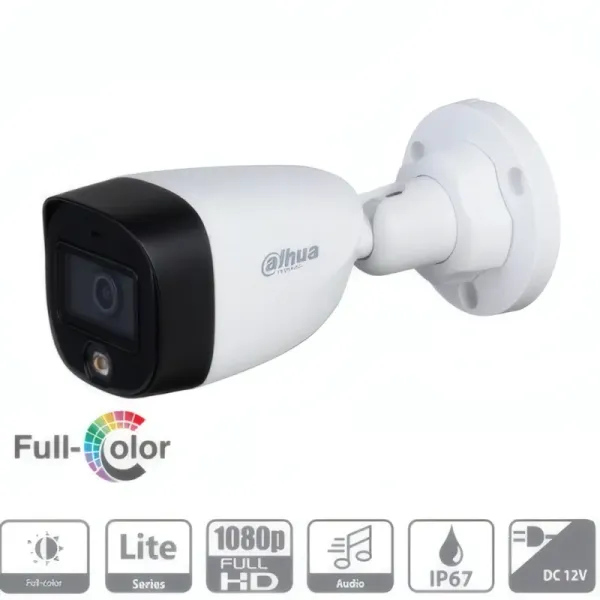Caméra Analogique Dahua HFW1209CP-A-LED - Bullet Full Color 2MP