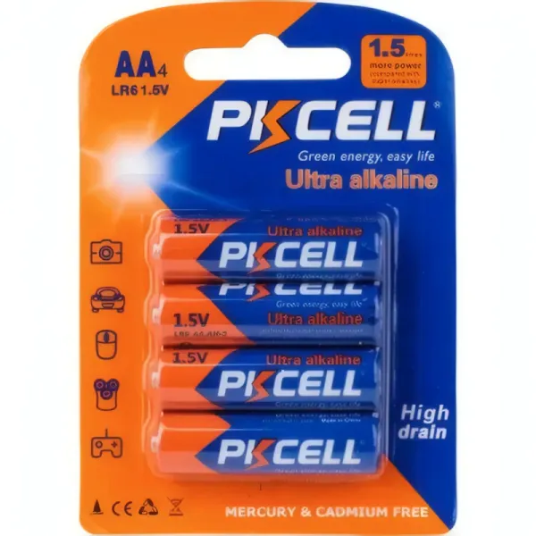 Batteries Alcalines PKCELL LR6 AA - Pack de 15