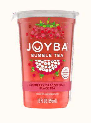 JOYBA – Bubble Tea aromatisé à la framboise et au fruit du dragon - 355ml