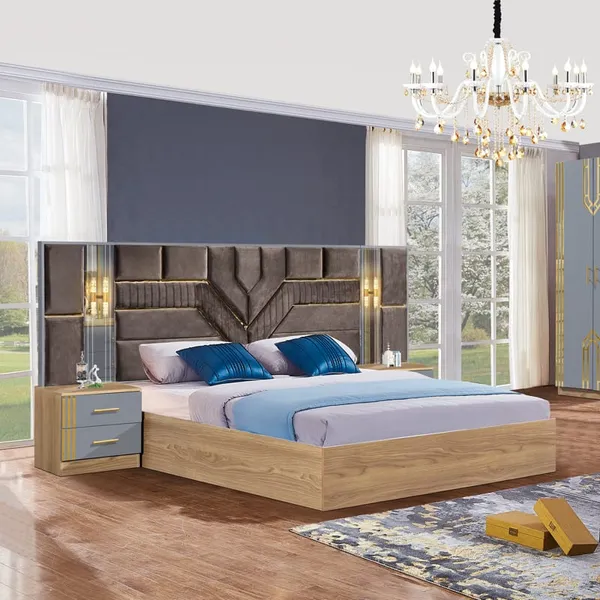 Chambre à Coucher 6 battants 5 pièces Beige Gris 3053