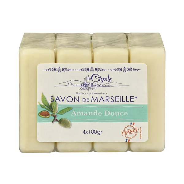 SAVON AMANDE DOUCE LA CIGALE 4X100G