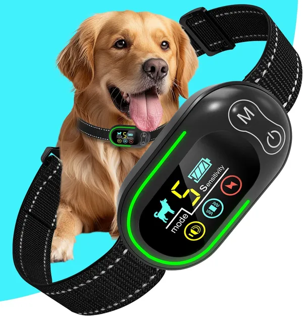 Collier Anti-Aboiement Chien – Rechargeable avec 4 Modes de Dressage