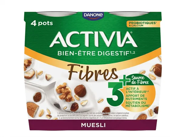 Danone Activia – Yaourts Céréales Muesli – Pack de 4 - 480 g