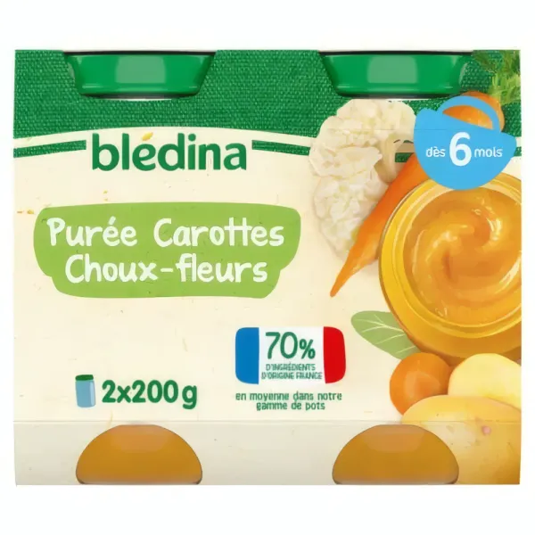 Blédina – Purée Carotte Choux-Fleurs - 2x200 g