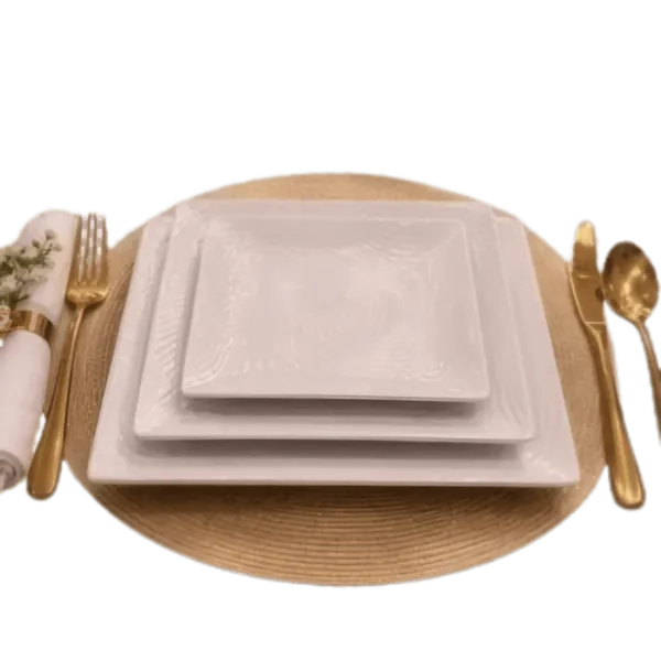 Ensemble de 3 assiettes Incassable à Carré