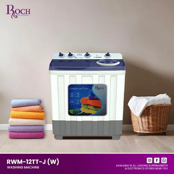 Machine à Laver Roch 12KG Semi Automatique RWM120TTJ(W)