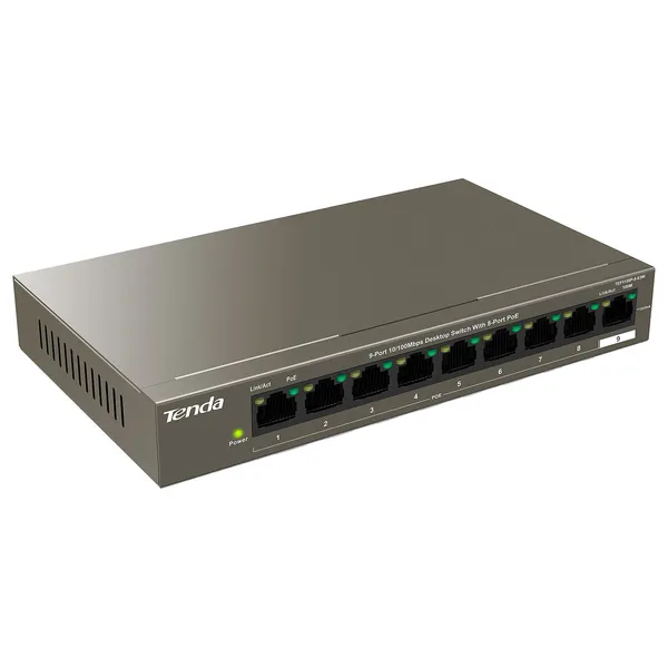 Tenda Switch PoE 10 Ports 10/100 Mbps avec 8 Ports PoE – TEF1110P-8-63W