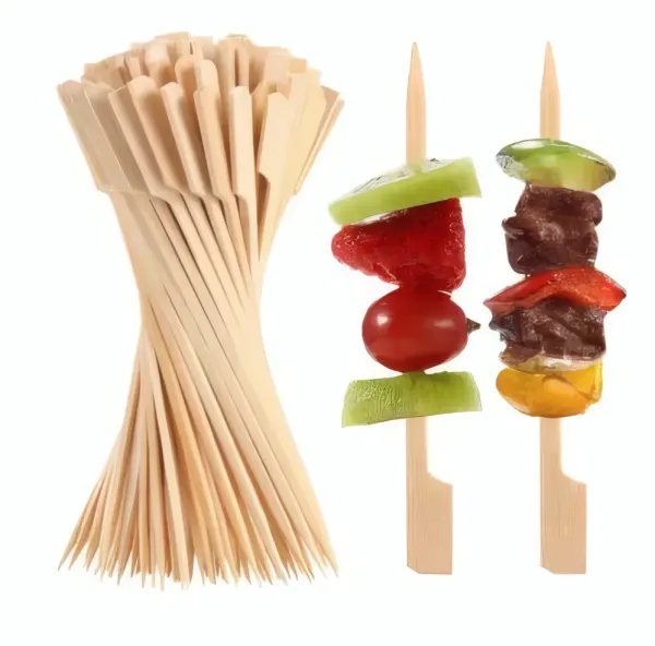 Brochettes en bambou jetables – 100 pièces pour barbecue et grill 9CM