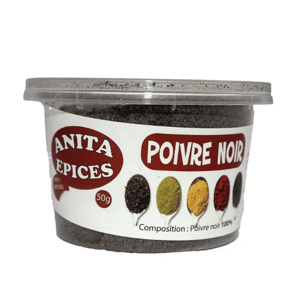 Anita épices - Poivre noir moulu - 50g