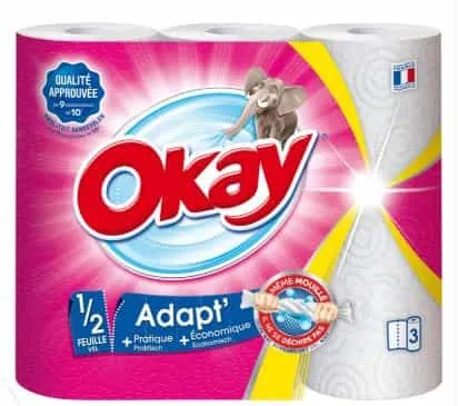 Essuie-Tout OKAY Adapt’ x3 – 1/2 Feuille, Ultra Absorbant