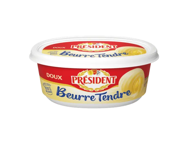 PRESIDENT - Beurre tendre doux - 125G