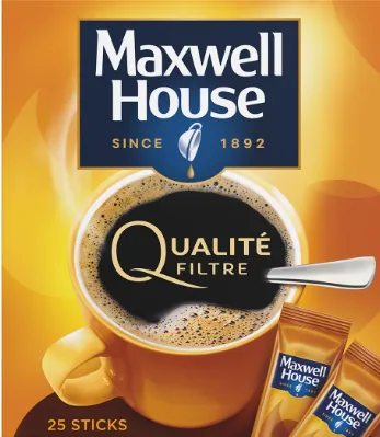 Maxwell House - Café Soluble Qualité Filtre – Boîte 25 Sticks