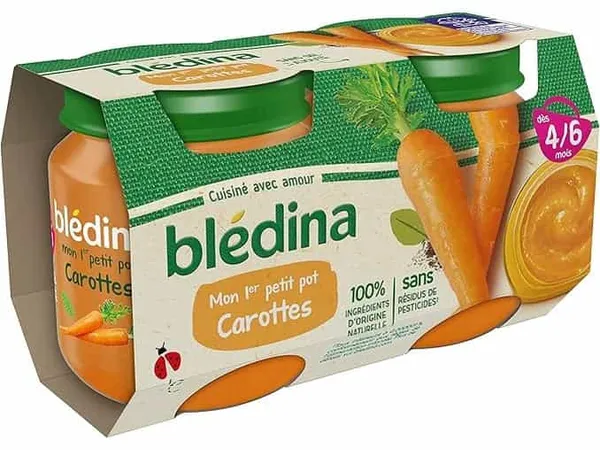 BLEDINA - Compote saveur Carottes - 2 x 130 g