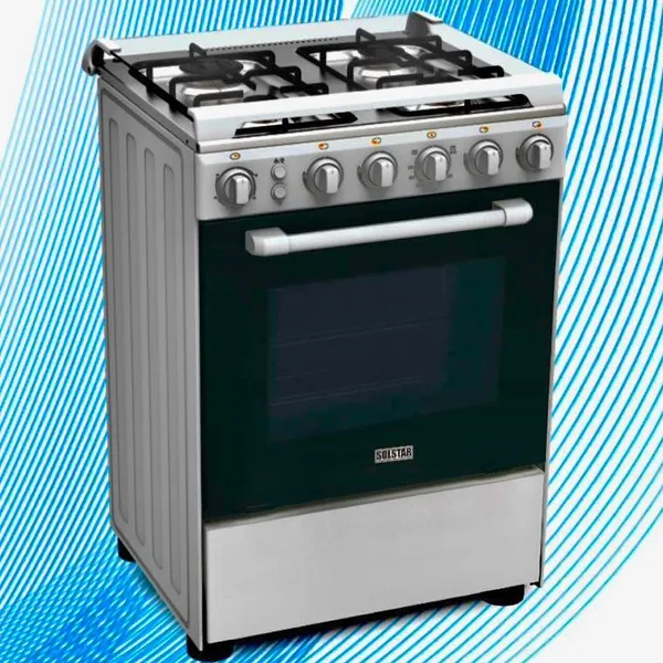 Cuisiniere Solstar 4FEUX 60X60 Full Option Silver SO640MGGRINVSS