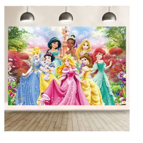 Décor de fond anniversaire – Thème princesse