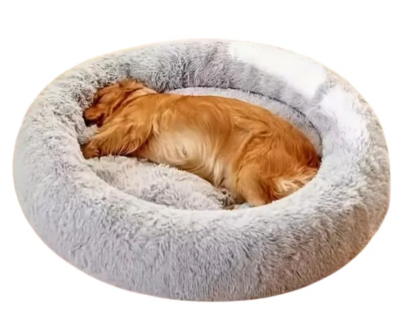 Lit pour Chien et Chat Grand Format – Peluche Ronde et Épaisse - 100 cm