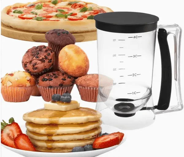 Distributeur de Pâte en Plastique Alimentaire Noir avec Marques de Mesure