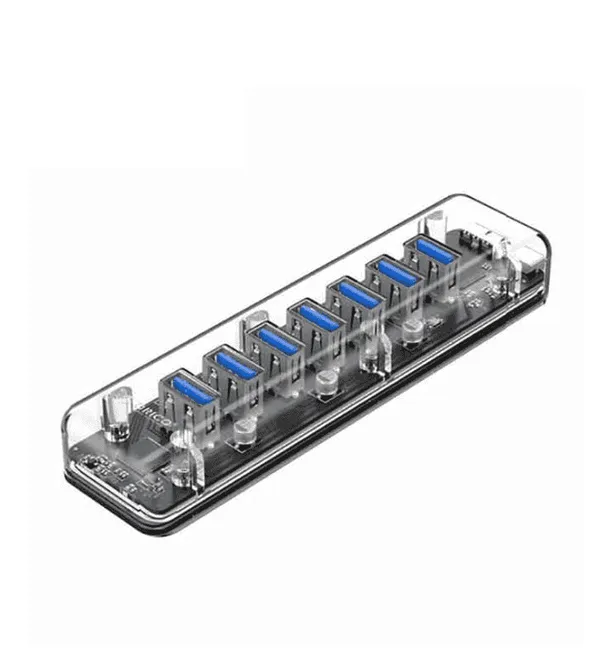 Hub USB Orico 3.0 transparent à 7 ports