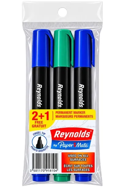 Marqueurs permanents Reynolds 2+1