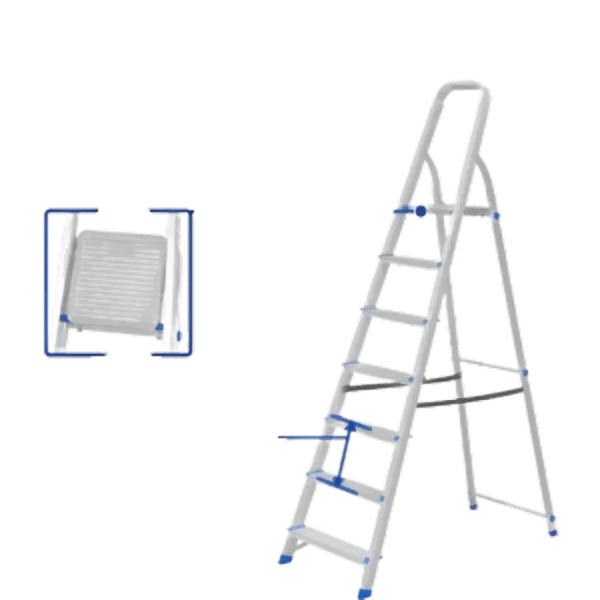 Escabeau 7 Marches - Hauteur Plateforme 1.44m (Max 120 kg) - WADFOW