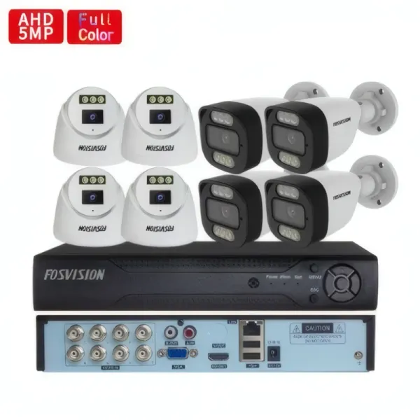 Kit AHD 8 Caméras de Surveillance Analogique 5MP - FOSVISION FS-318
