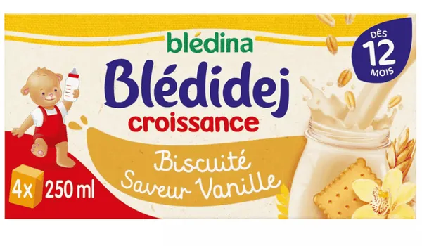 Blédina – Blédidej Croissance Biscuit Vanille – 4 x 250 ml