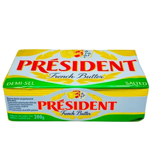 Président beurre demi-sel pasteurisé 80% M.G 200 g