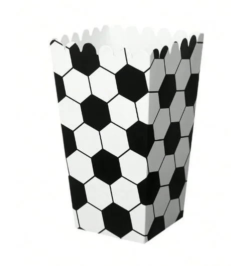 Boîtes à pop-corn imprimées avec un motif de football pour les fêtes, 20  pièces