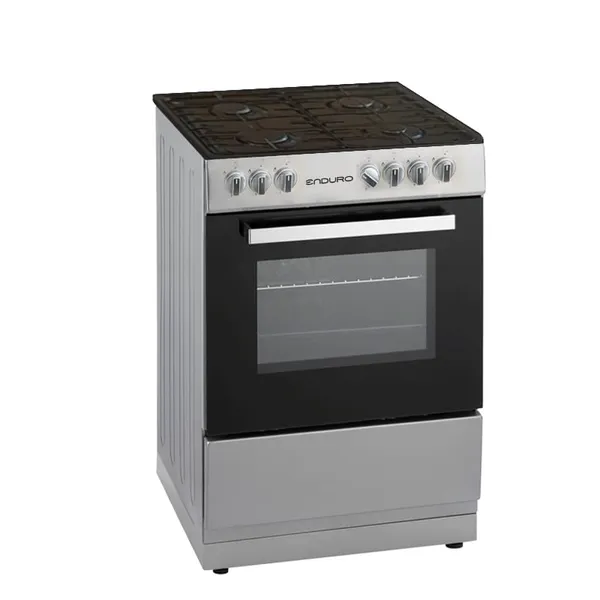 Cuisiniere Enduro 4FEUX 6X60 A Gaz 2BOUTTONS Controle Allumage Electrique Gris AFS6040G