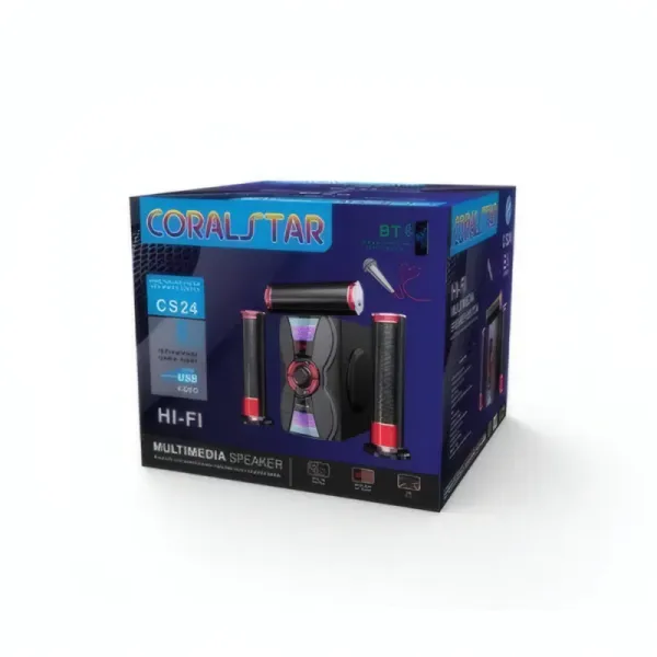 Enceinte Home Cinéma 3.1 CORALSTAR avec Télécommande et USB