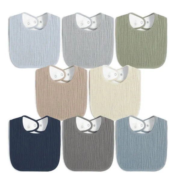 Bavoirs Bébé Mousseline Vert – Lot de 8, Mixte Garçon & Fille