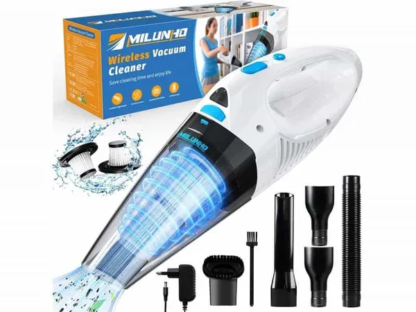 MILUNHO - Aspirateur à Main, 8000PA, 12V multifonctions maison & voiture