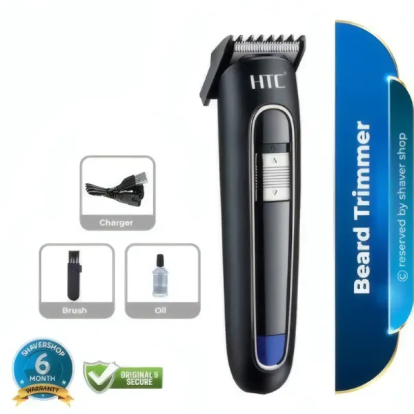 Tondeuse Électrique HTC AT-520 Rechargeable pour Cheveux et Barbe
