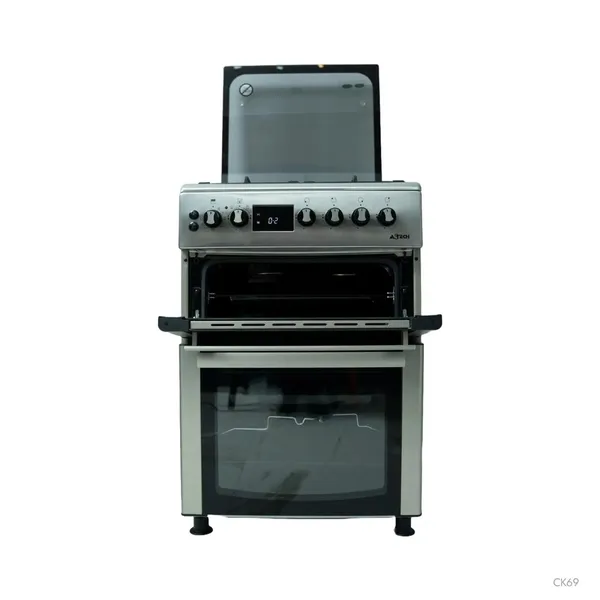 Cuisinière ASTECH CK69DDGZ-ELF 60/60 4 feux gaz 2 fours électrique et gaz