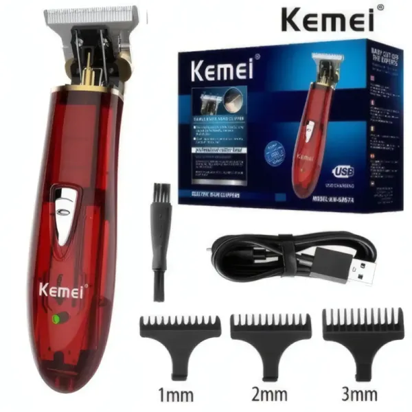 Tondeuse Électrique KEMEI KM-6267A Rechargeable pour Barbe et Cheveux