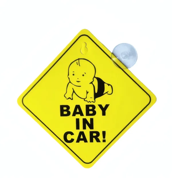 Bébé à bord avec ventouse Panneau signalétique de voiture