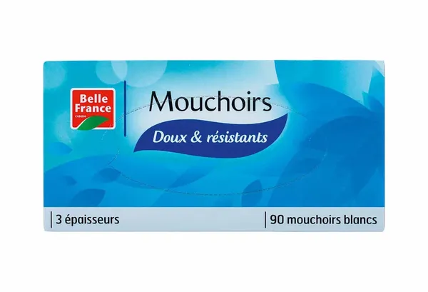 BELLE FRANCE - Boite de 90 Mouchoirs blancs doux & résistants