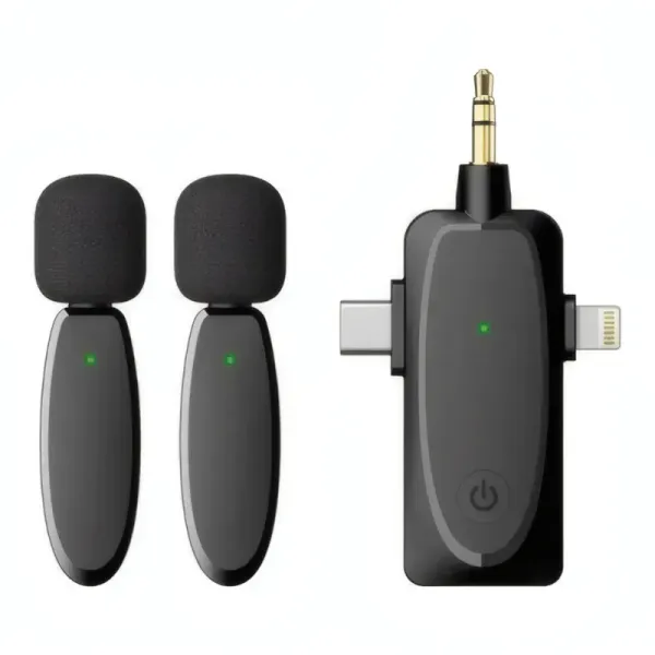Micro Cravate Sans Fil AP003-2 - 3 en 1 avec Réduction de Bruit