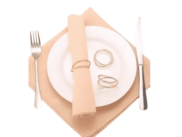 Lot de 12 anneaux pour serviettes de table dorés en Alliage de Zinc
