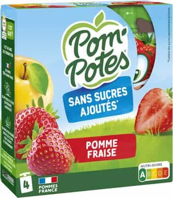 MATERNE – Pom’Potes Pomme/Fraise Sans Sucre Ajouté - 4 x 90 g