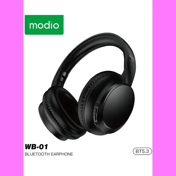 Casque Modio WB-01 Sans Fil Noir – Son HD, Longue Autonomie, Commandes Multifonctions, Casque Bluetooth Confortable