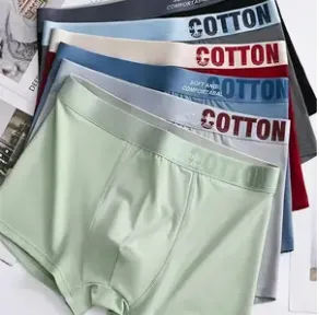 3 PCS de sous-vêtements en coton pour hommes, caleçons confortables 3 couleurs mélangées