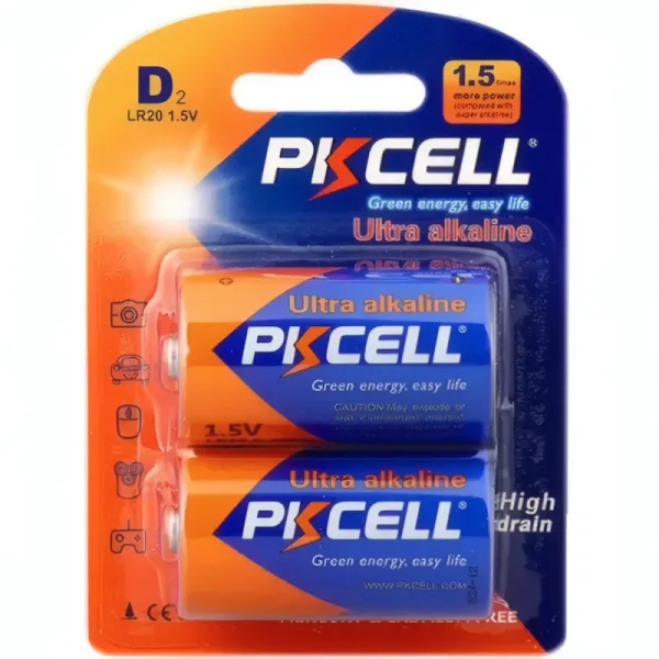 Batteries Alcalines D PKCELL Ultra 1.5V - Pack de 6